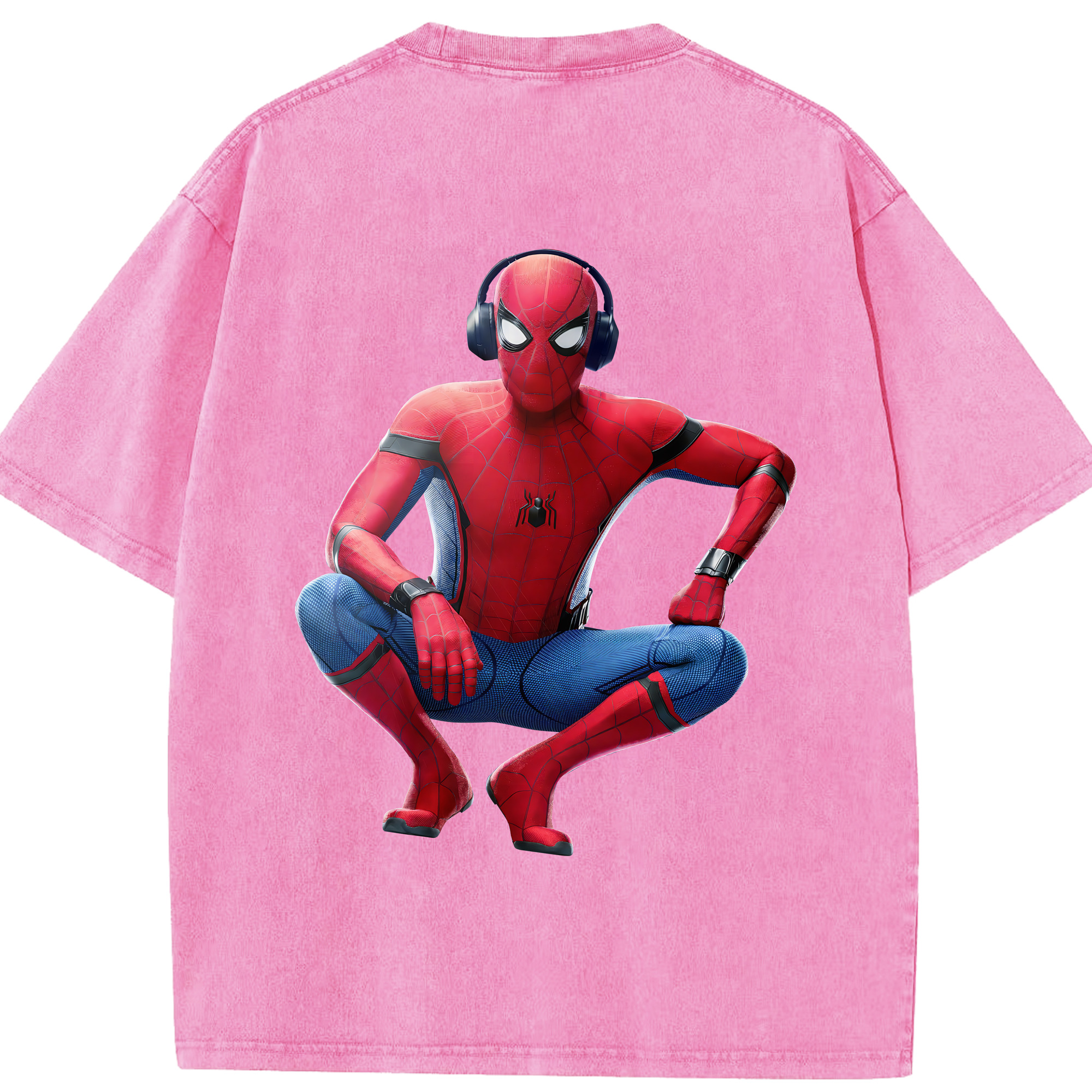 （画像用） Spider Man スパイダーマン 綿100% ヴィンテージ風 半袖Tシャツ（背面プリント）